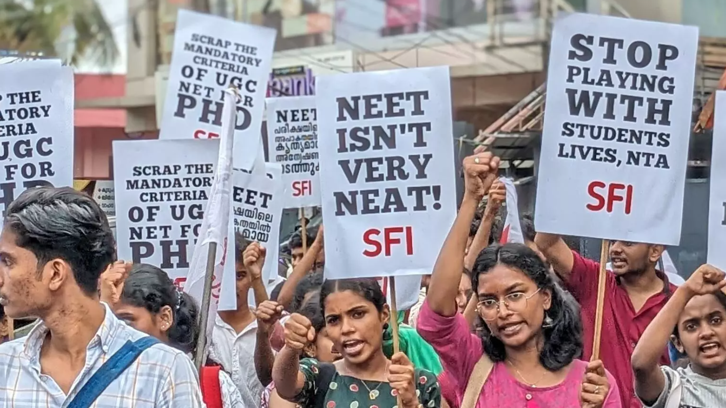Photo: SFI Protest Over NEET Paper Leak, 2024, X